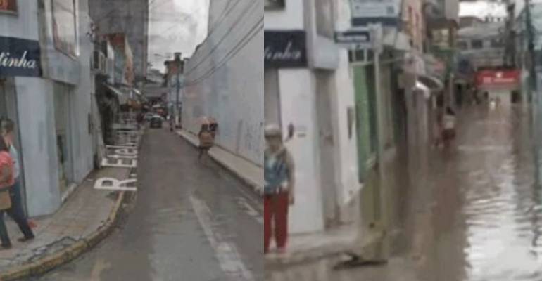 A Bahia precisa de ajuda: veja ANTES x DEPOIS das ruas alagadas na cidade de Itabuna