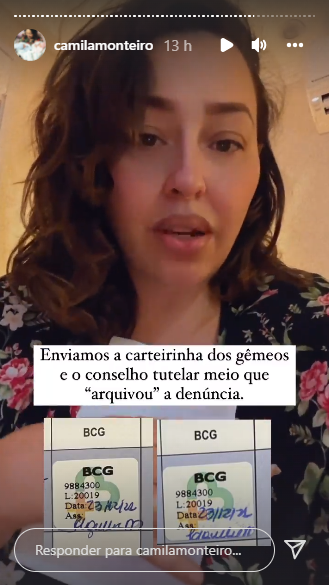 Camila Monteiro explica caso de carta do conselho tutelar