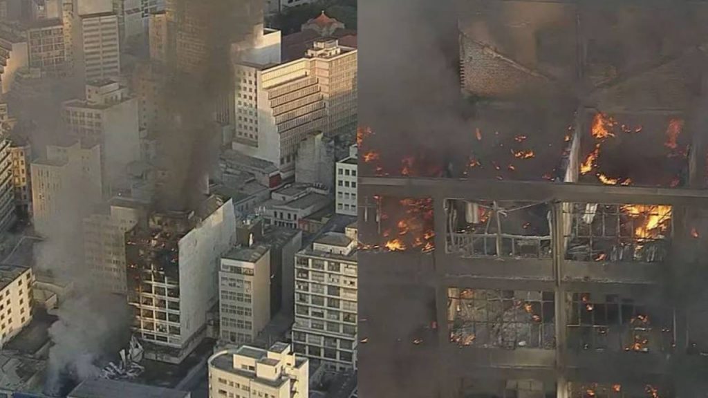 Incêndio atinge prédios da 25 de março, em SP; bombeiros têm mais de 15% do corpo queimados