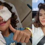 Apresentadora compartilhou nas redes sociais imagens com um tampão no olho após passar por procedimento
