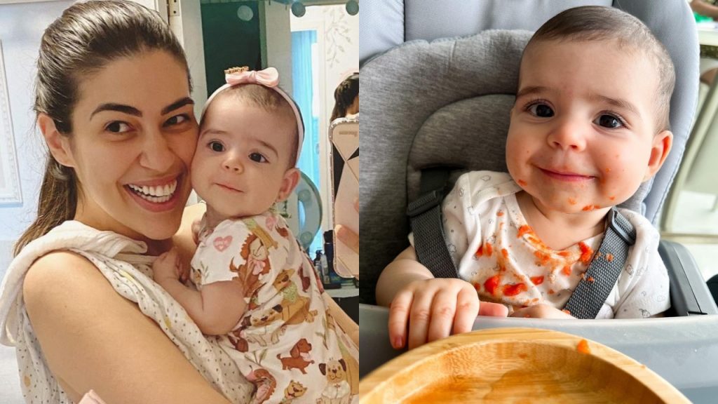 Apresentadora Vivian Amorim compartilhou com seus seguidores o início da introdução alimentar da sua primeira filha, Malu, de seis meses