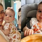 Apresentadora Vivian Amorim compartilhou com seus seguidores o início da introdução alimentar da sua primeira filha, Malu, de seis meses