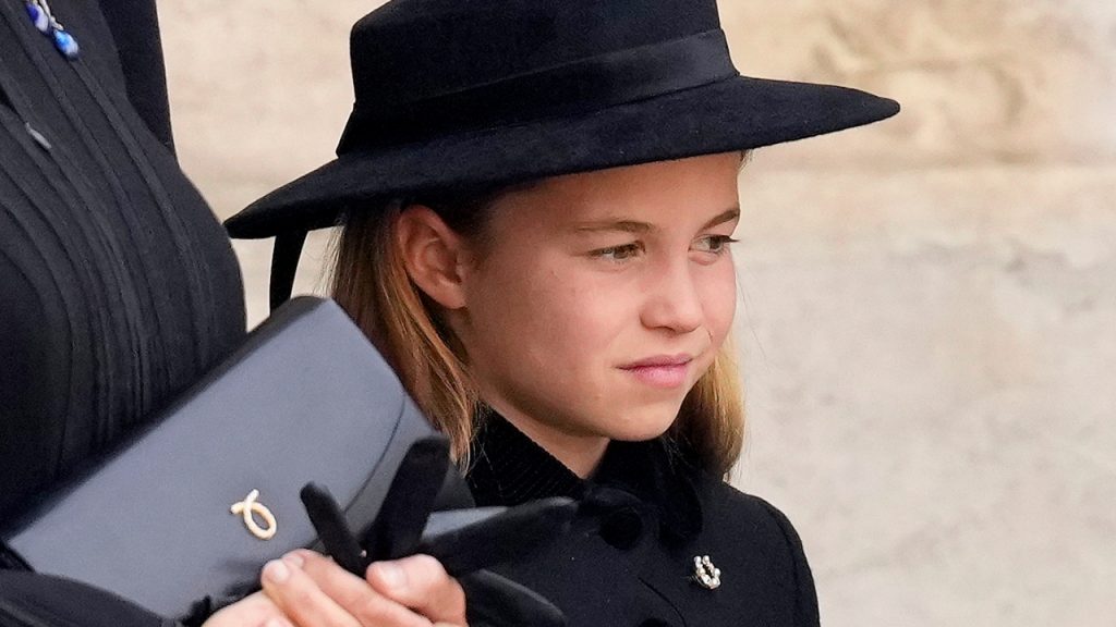 A herdeira ao trono de só 7 anos, princesa Charlotte, acabou se comovendo quando viu o caixão de sua bisavó Elizabeth II durante o funeral