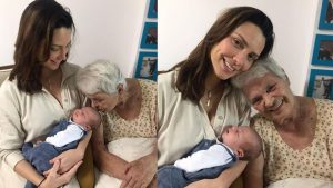 Geração para geração: Camila Rodrigues mostra primeiro encontro da avó com seu filho