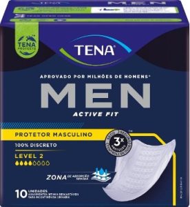 Para casos de perda urinária leve a moderada, o absorvente TENA Men tem também controle de odor | Imagem: Divulgação